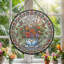 Panneau de vitrail floral en verre coloré 7,8H-1594943891