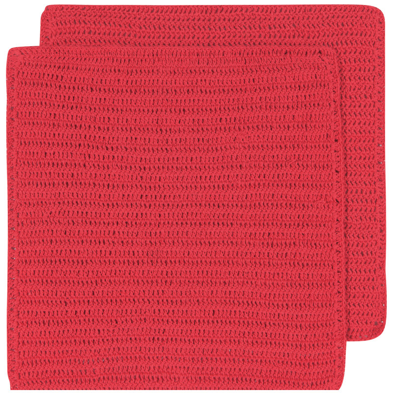 Chiffon de vaisselle homespun cactus, Rouge