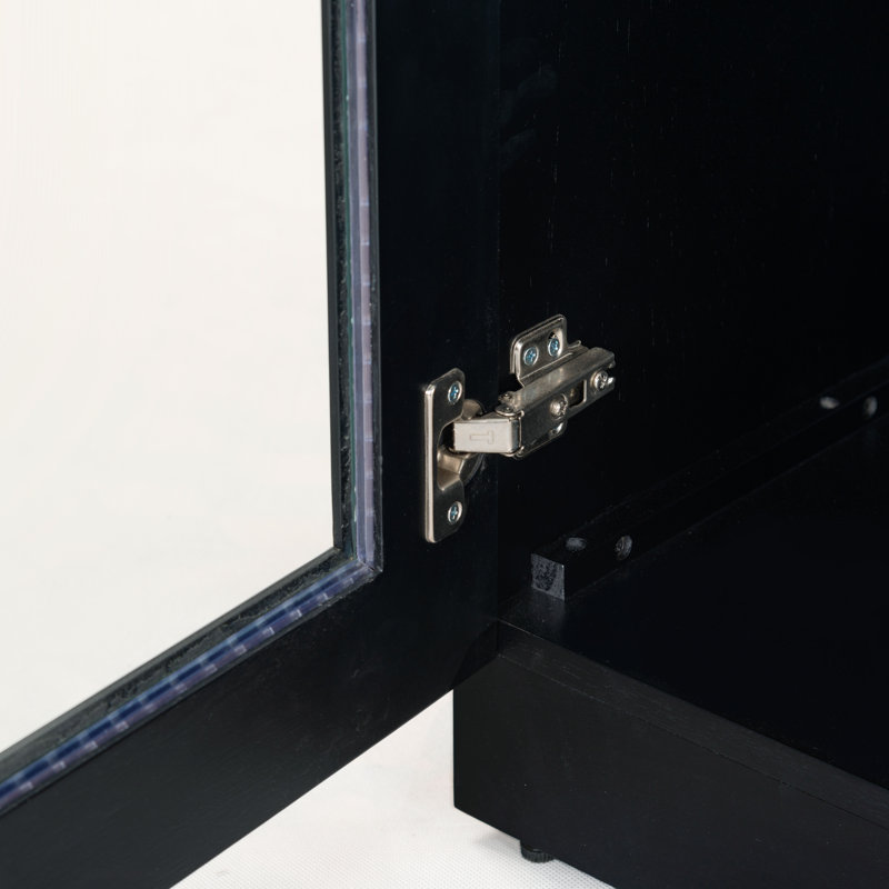 Roades Glass Cabinet Bookcase, Black