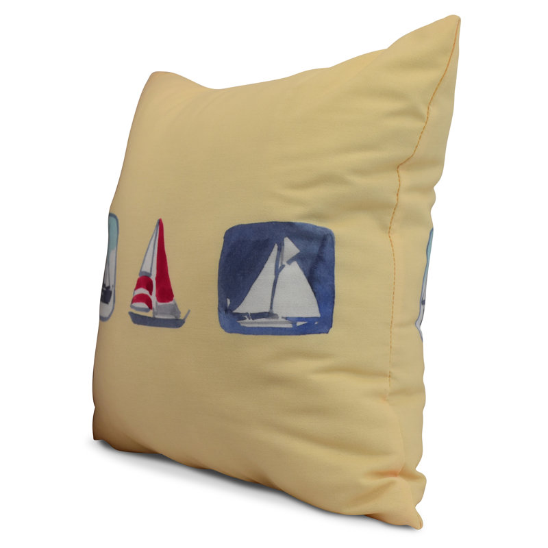 Housse de coussin carré Nantucket, Jaune, 26 po x 26 po
