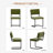 Mid-Century Modern Velvet Upholstered Cantilever Dining Chairs with Armless Design and Metal Frame (Set of 4)-1103559012-1103559011