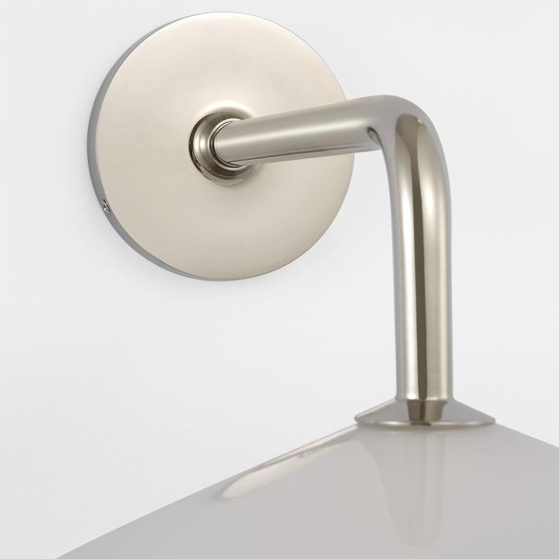 Amber Lewis Ponce 9" Sconce, Polished Nickel, White, 8.5" H x 13" W x 17" D