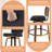 27" Swivel Faux Leather Counter Height Bar Stools with Backrest,Black-120596494