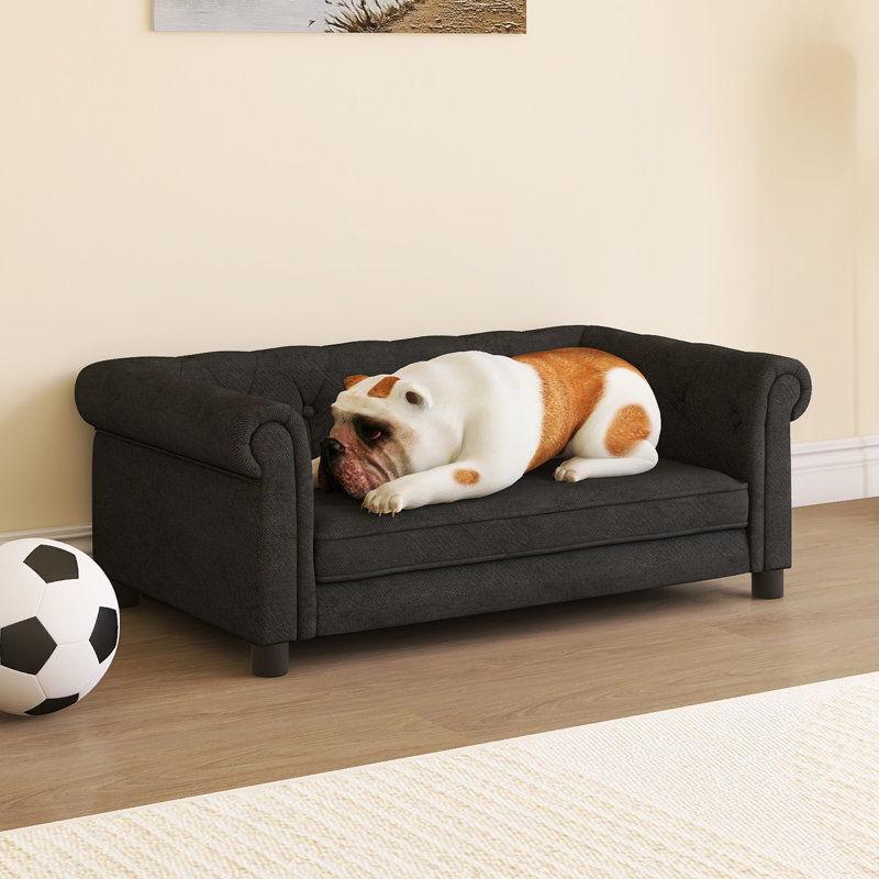 Lit rectangulaire pour petits et moyens chiens, Noir