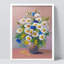 «White Gerbera Daisies & Wildflowers», art mural, impressions botaniques florales, œuvre d'art encadrée sur papier-93487853-93487852