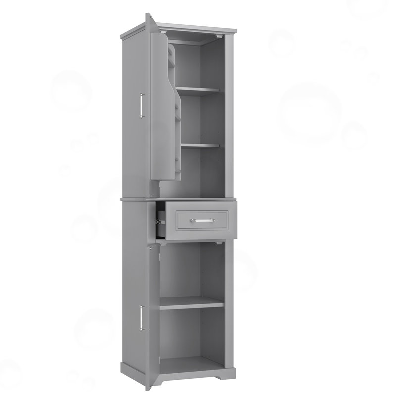 Armoire haute avec 2 portes Galyon, Gris