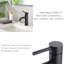 Robinet de salle de bain monocorps conforme à l'ADA - robinet cascade en acier inoxydable de 6,57 po de hauteur noir mat-117992948