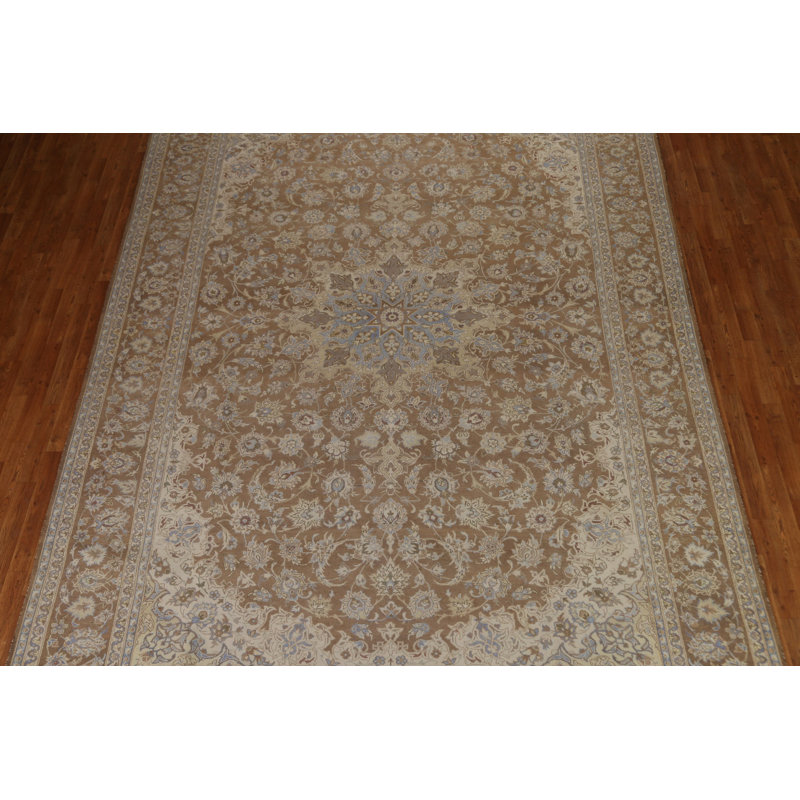 Tapis unique en laine brun des années 1970 9 pi 6 po x 13 pi 5 po Vergilie