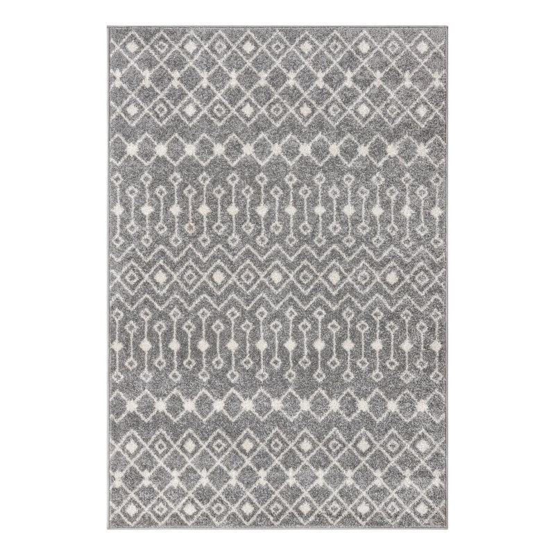 Somerville Geometric Indoor Rug, Rectangle 4'1" x 6'1", Gray