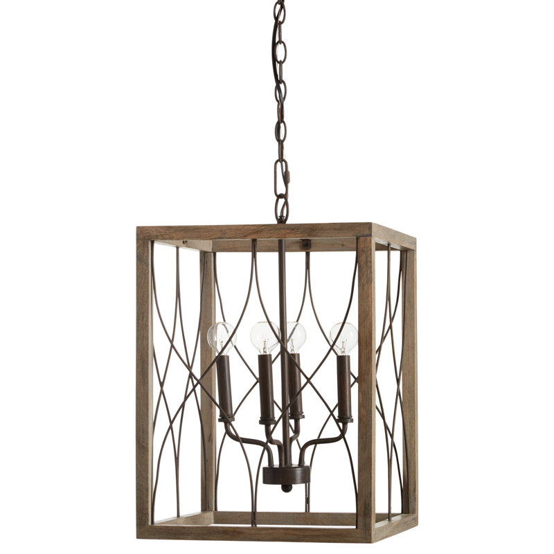 Lustre carré / rectangulaire à 4 lumières de style bougie Tybee