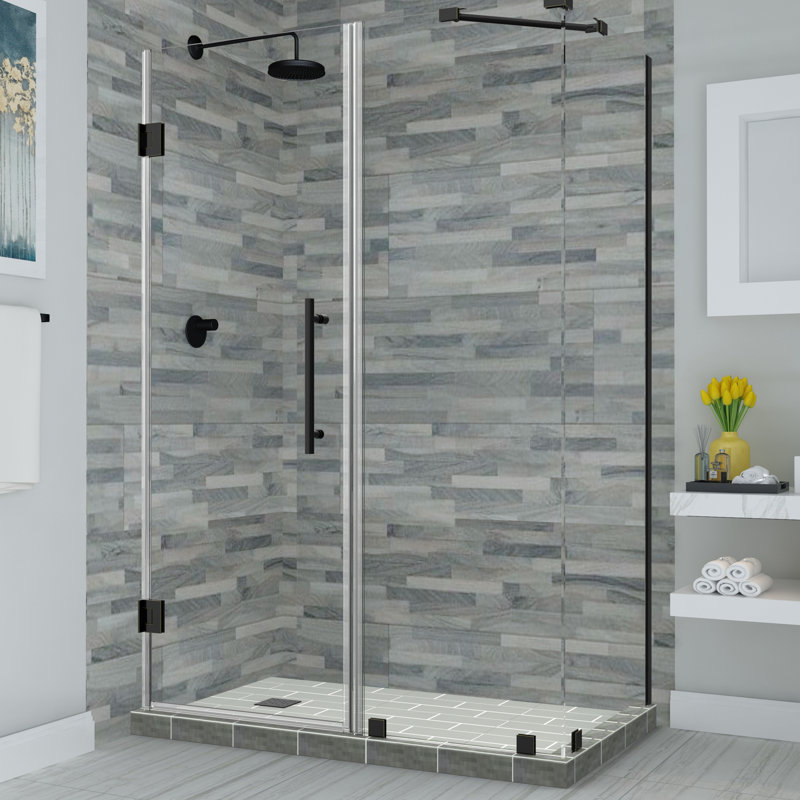 Cabine de douche rectangulaire à charnière 38,38 po x 72 po Bromley