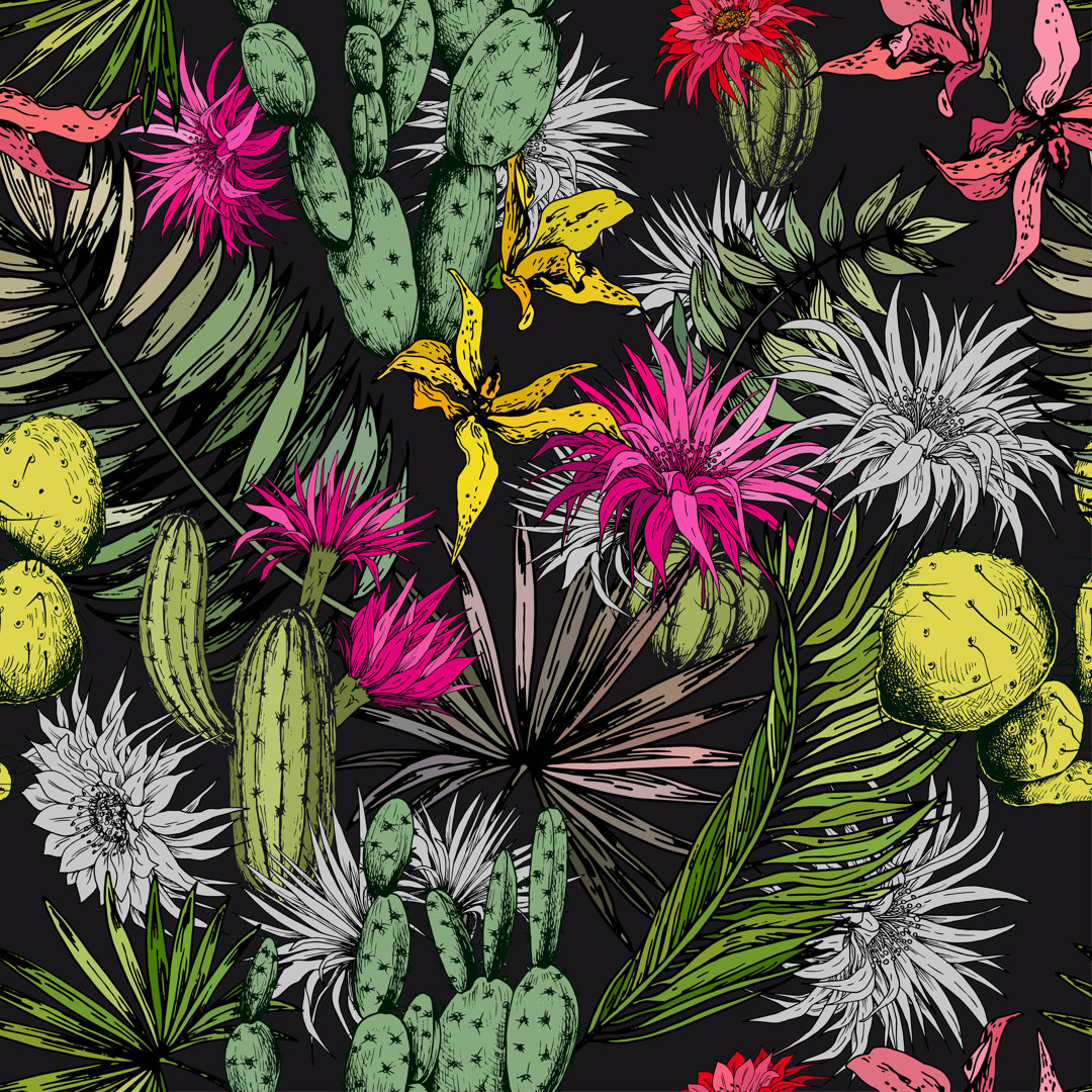 Leinwandbild Pattern Tropical Leaves von Jeanna Draw