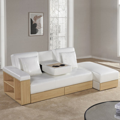Hermas 82.3'' Faux Leather Sleeper Sofa