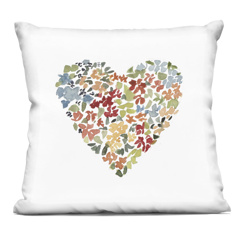 Coussin Blooming Heart Petals, imprimé par Lanie Loreth, 18 x 7 x 18