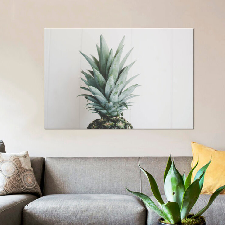 « ananas top ii », reproduction de photo sur toile, H 12 po x l 18 po x P 1,5 po, Toile tendue, Pas de tapis