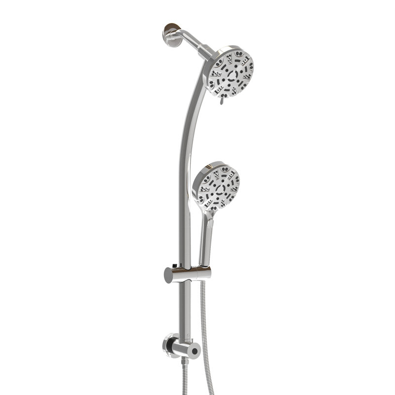 Pomme de douche ronde multifonctionnelle 4,7 po, Chrome