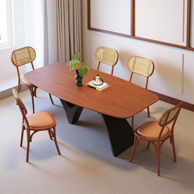 Table de salle à manger de style italien minimaliste, Brun noyer