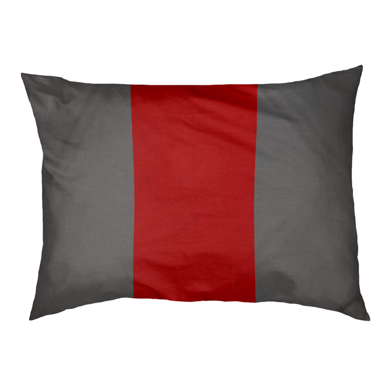 Coussin Ohio Football, Grand (l 40 po x P 30 po x H 6,5 po), Gris / Écarlate