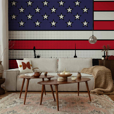 Premium Wall Mural - New York City and flag