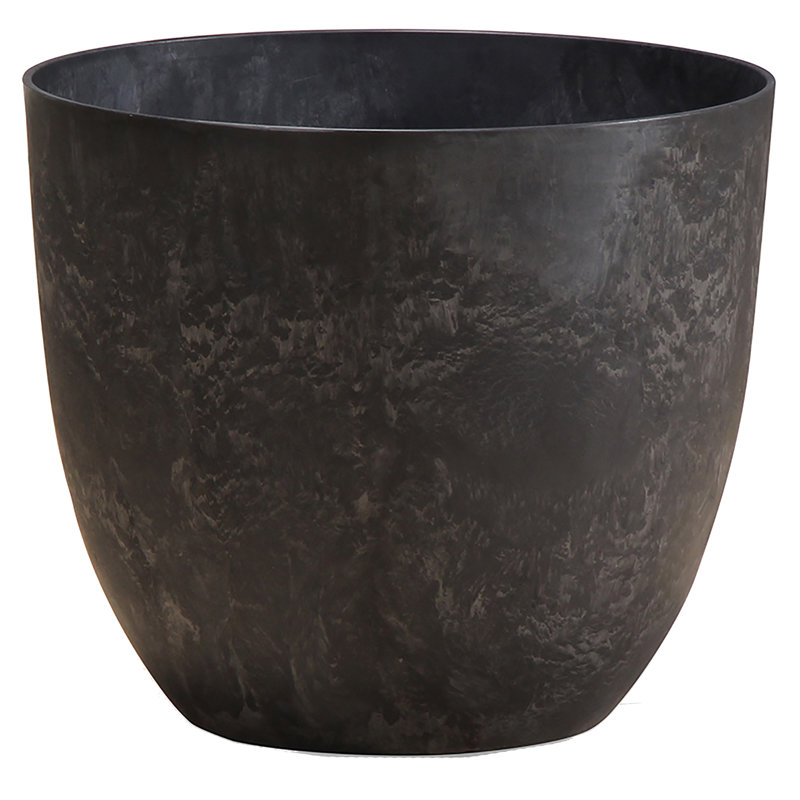 Ensemble de pot de fleurs en pierre emboîtée 3 pièces Oslo, Noir