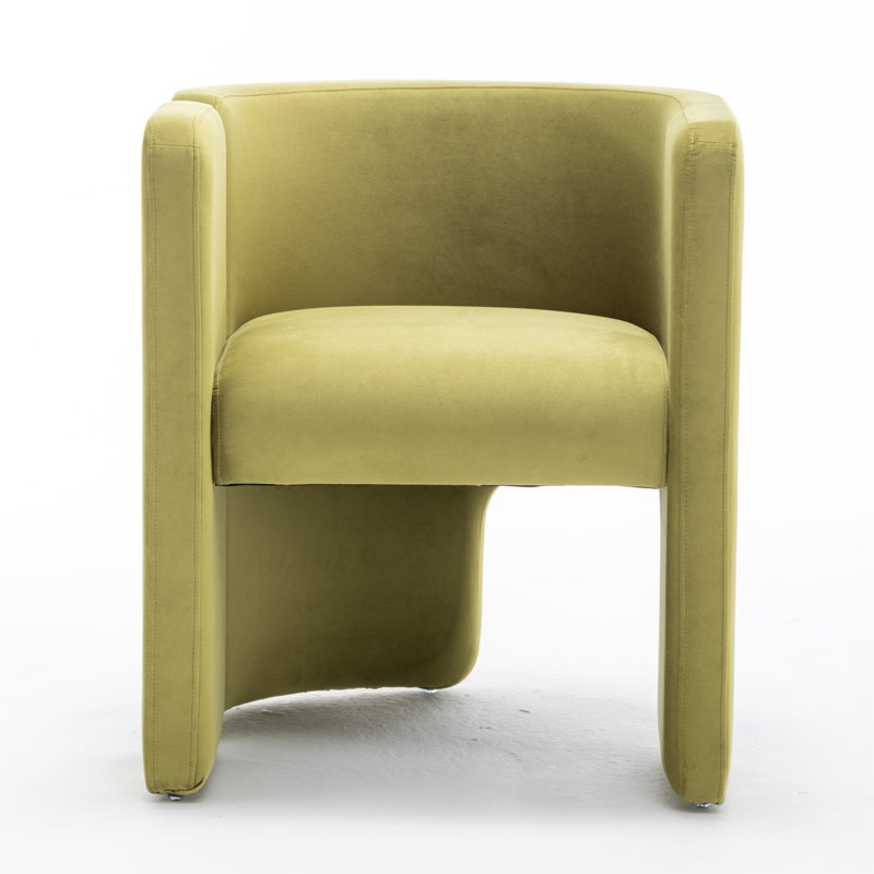 Jaimyn 24" Wide Upholstered Barrel Accent Chair, Green Velvet