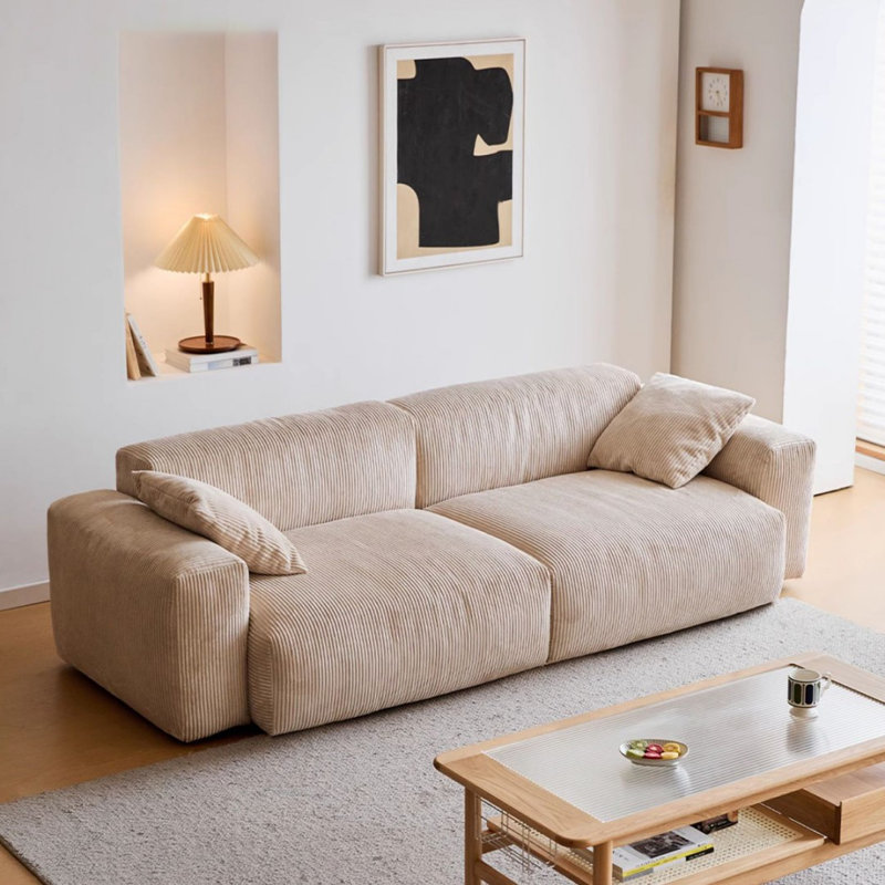 Beige Corduroy Modular Cream-colored style sofa