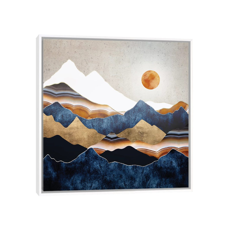 Amber Sun - impression d'art graphique, Aucun mat, H 26 po x l 26 po x P 1,5 po, Toile blanche encadrée