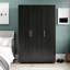 Armoire encadrée à 3 portes avec tablettes et tringle suspendue Feichko