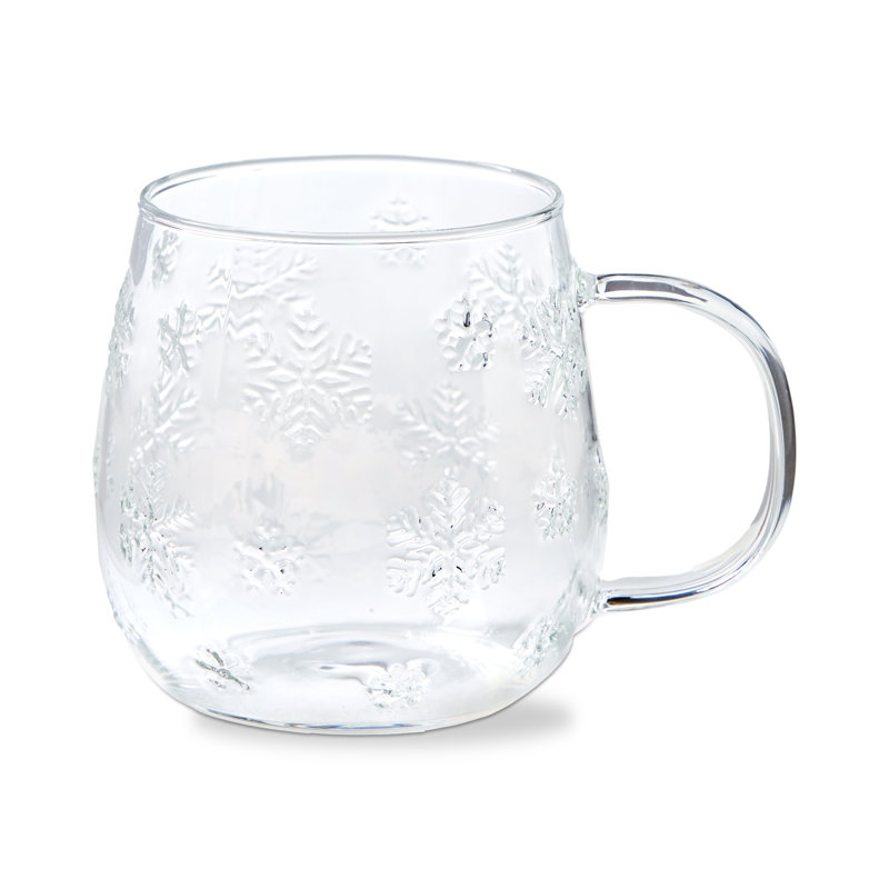 Snowflake Glass Coffee Mug