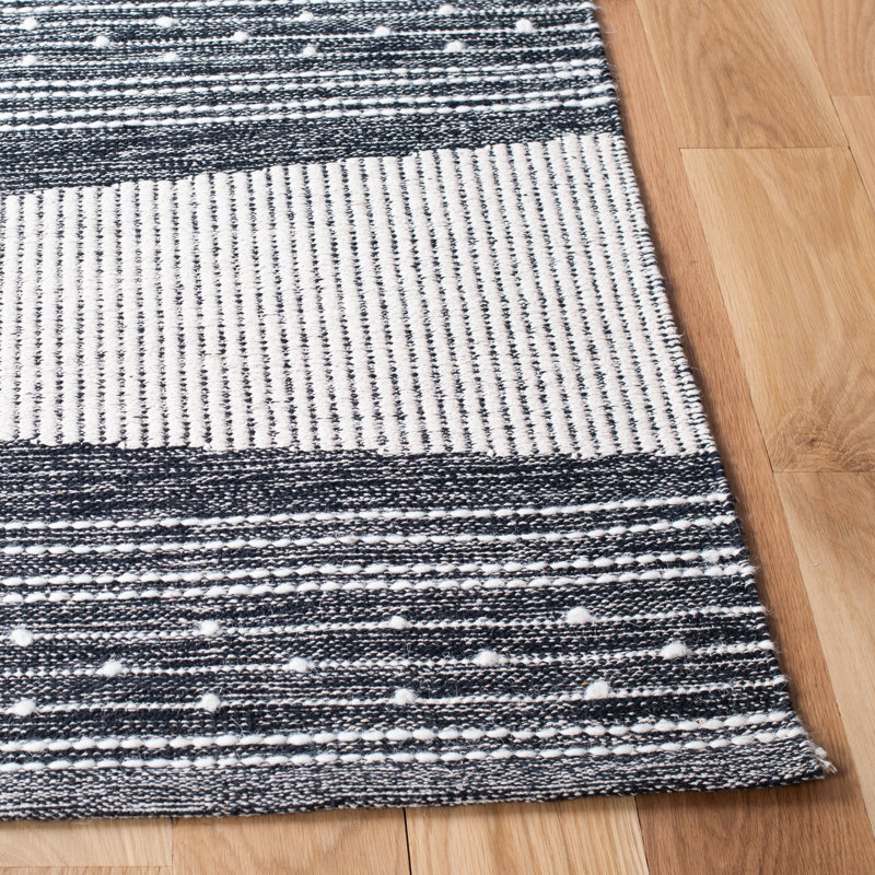 Tapis noir en coton / laine Seren, Rectangle 3 pi x 5 pi