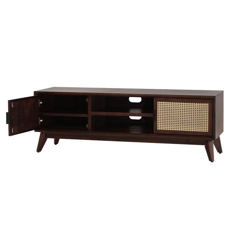 Ailia TV Stand Fully Assembled, Media Console for up to 65" TVs, Walnut
