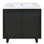 Meuble-lavabo de salle de bain avec lavabo simple, armoire encastrée combinée