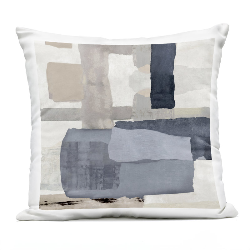 Coussin d'extérieur imprimé abstrait Earthy Expressive, design par Jacob Q