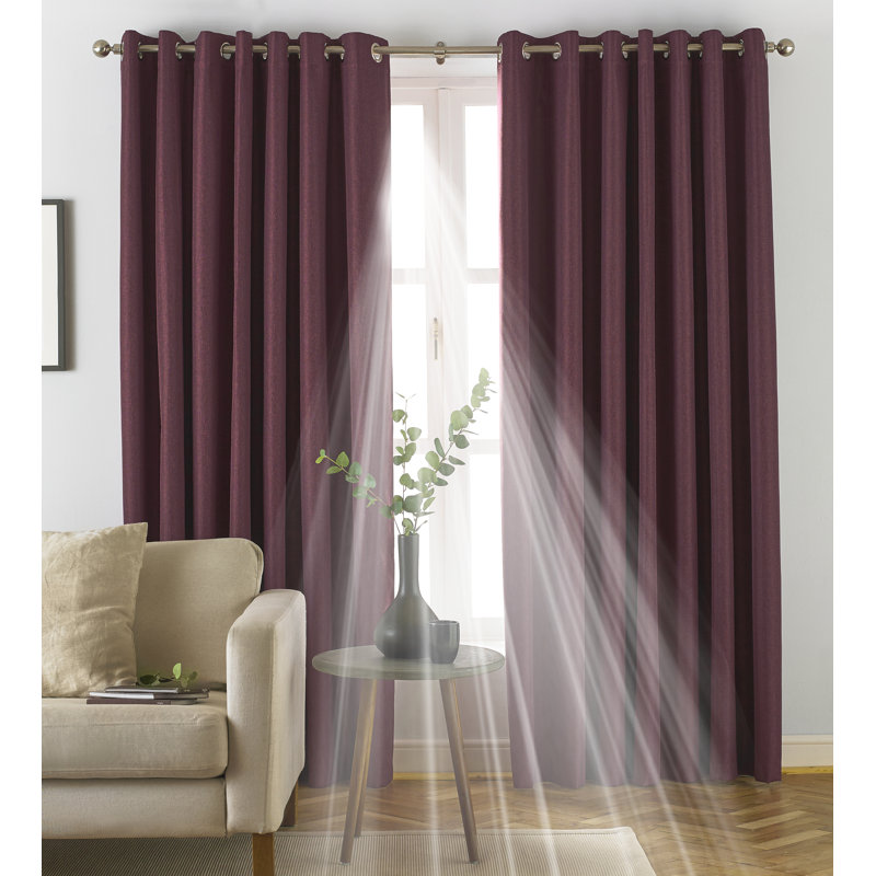 Blackout Curtain Pair, Berry, 168 W x 137 D cm