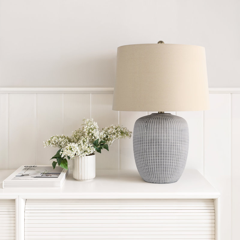 Claude Grid Ceramic Table Lamp
