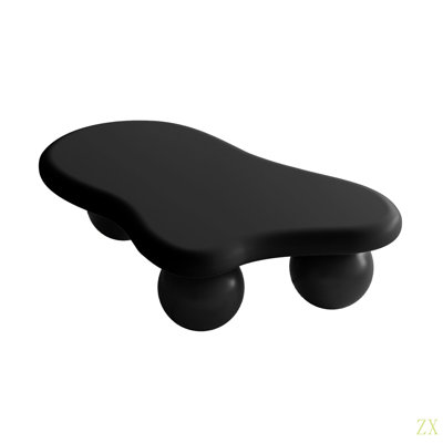 47 Inch Cloud Shaped Coffee Table With 3 Ball Legs For Living Room by Ivy Bronx