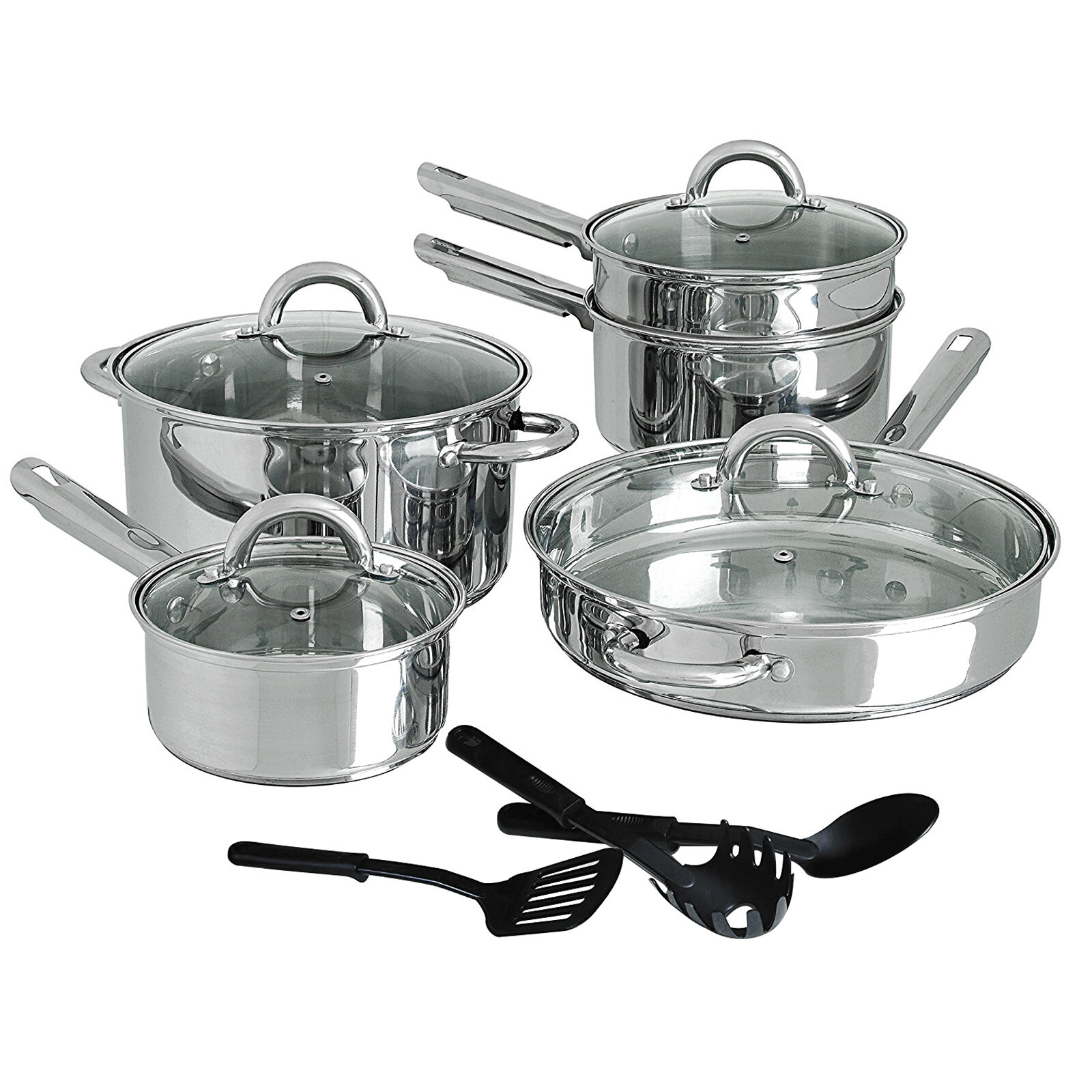 Belgique Stainless Steel 12-Pc. Cookware Set 