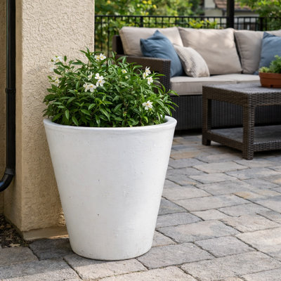 18 in. Vaso Planter - White