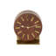 Cole And Grey Faux Leather Round Decorative Black Clock With Silver Rectangular Base-1580723448-1580723399
