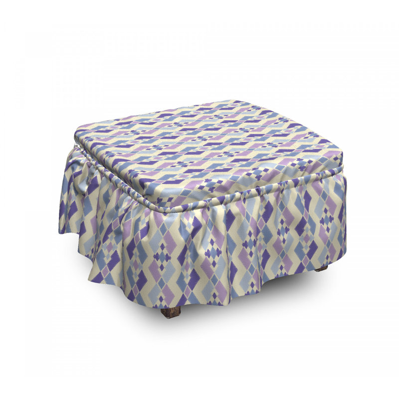 Housse pour repose-pieds à motif géométrique moyen eastern
