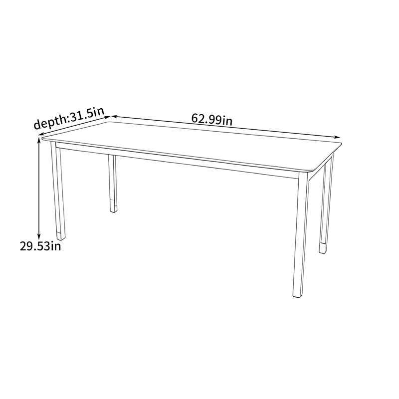 Home modern simple dining table, 29.53"H X 62.99"L x 31.5"W