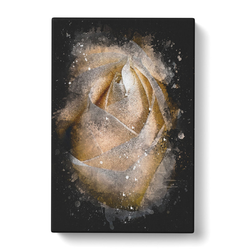 A Peach Yellow Rose - Wrapped Canvas Graphic Art Print, 76cm H x 50cm W x 3cm D