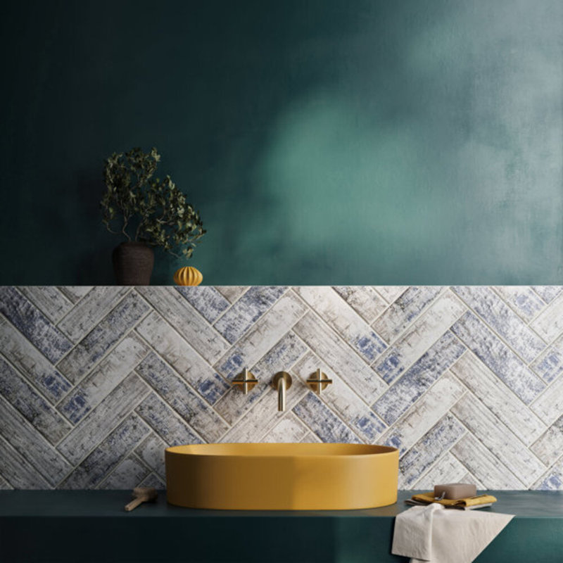 Bayou 3x12 Matte Ceramic Subway Tile, Blue/White