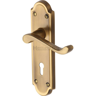 Heritage Brass Heritage Door Handle Lever Lock Meridian Design