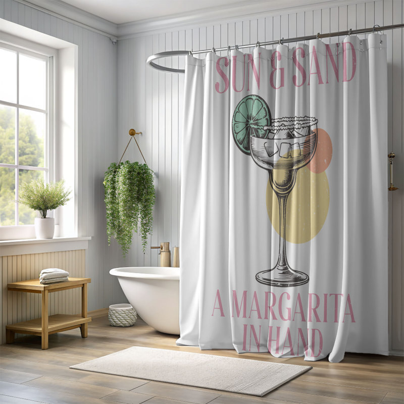Tasheba Shower Curtain, 74"H x 71"W