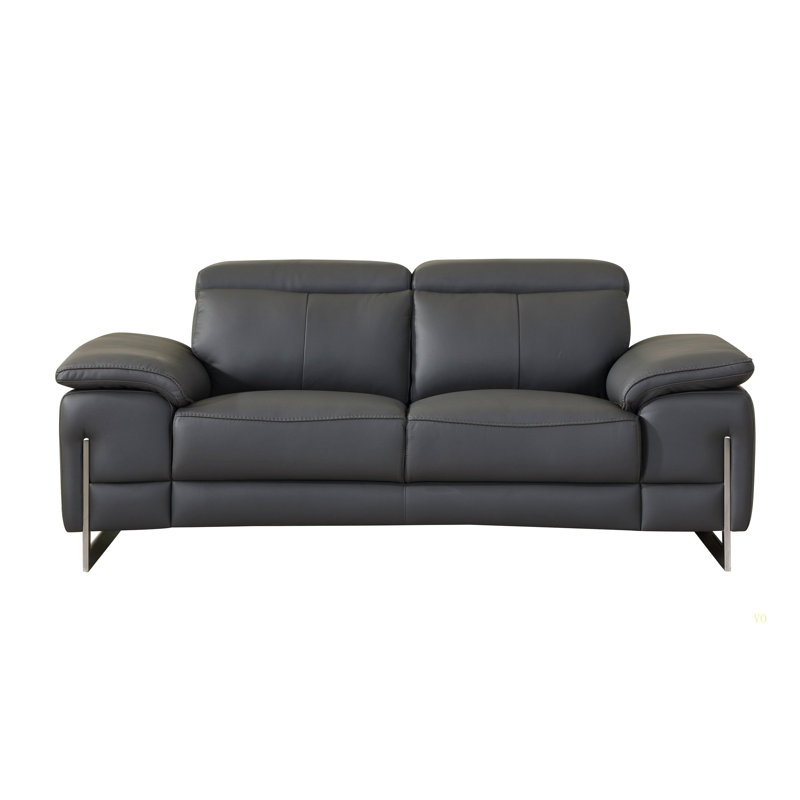 Global United Top Grain Italian Leather, Dark Grey