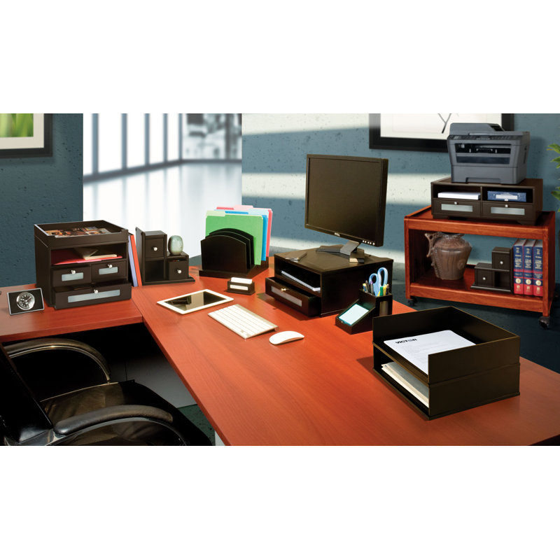 Russ Desk Organizer, 9.38" H x 13.25" W x 10.5" D, Midnight Black