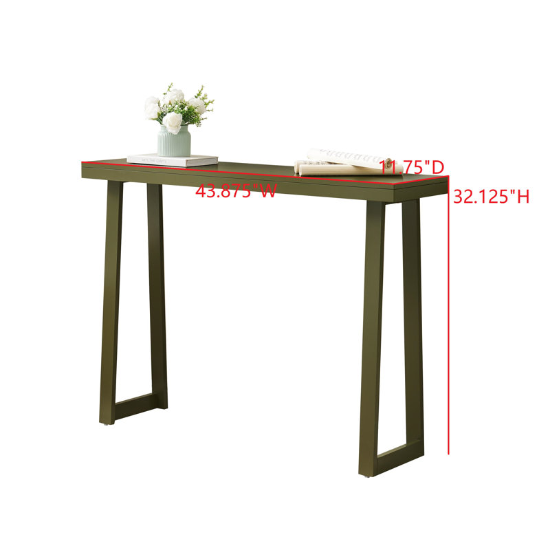 Claude Rectangular Console Table with Shelf – Sleek and Modern Entryway, Hallway, or Sofa Table with Trapezoidal Legs