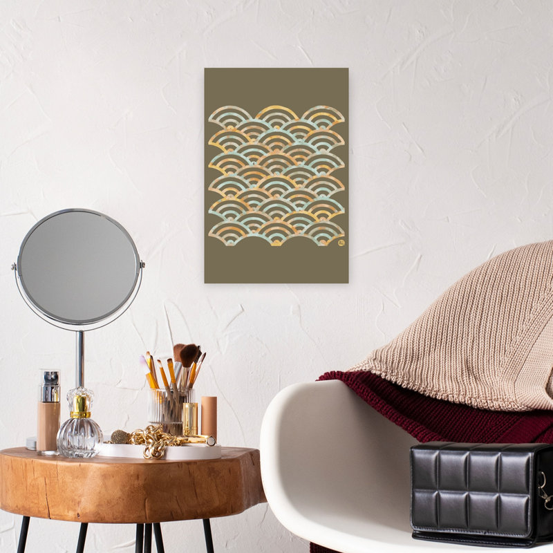 Contemporary Art Geometric Traditional Abstract Nature Ocean Wall Art, 18" H x 12" W