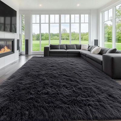 Fluffy Shaggy Rugs Living Room, Large Anti Slip Carpet, Machine Washable Soft Thick Pile Bedside Rug For Kids Bedroom, Nursery